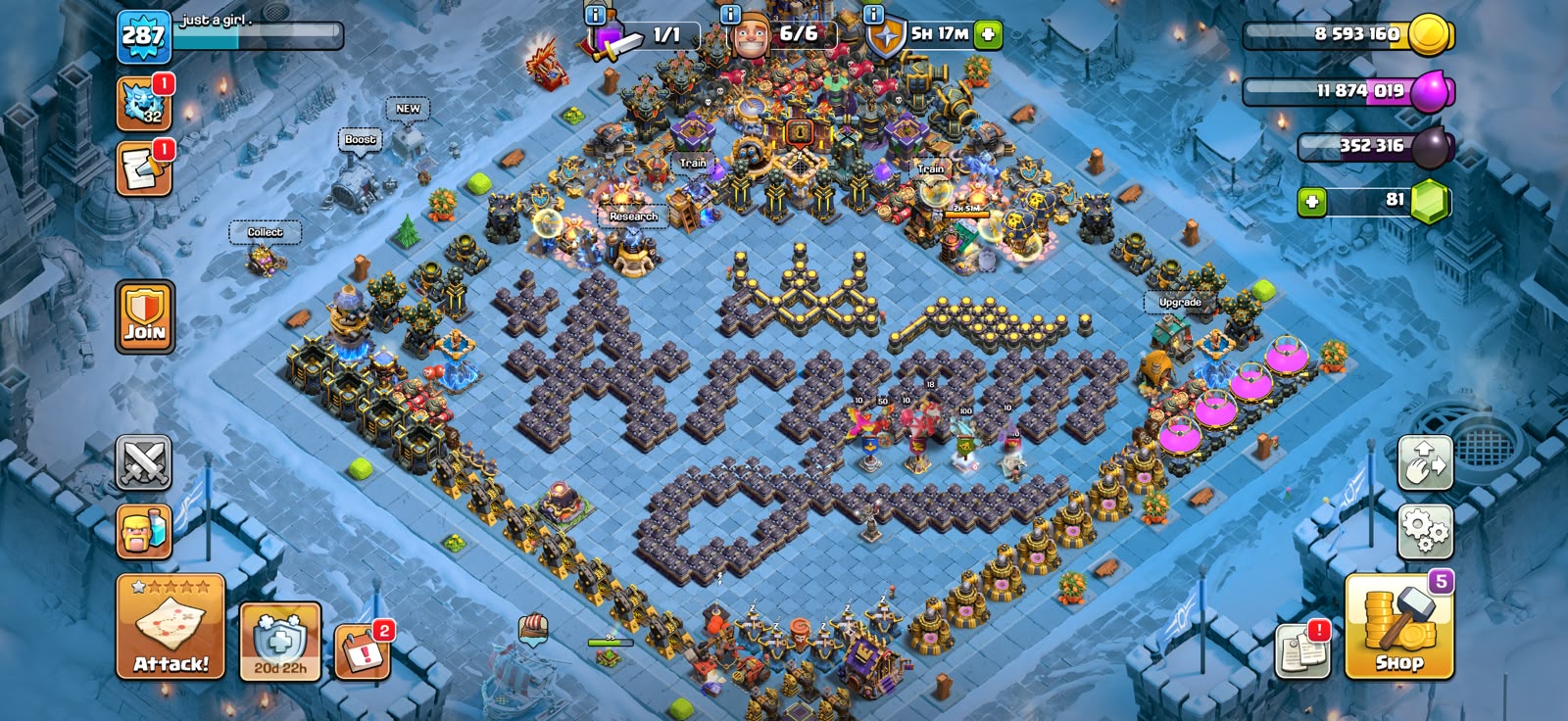 TH18 XP 287🔥 STRONGEST DEFFENT AND WALL🔥 BEST ACCOUNT 🔥 NIGHT MODE MAXED🔥 - Image 1