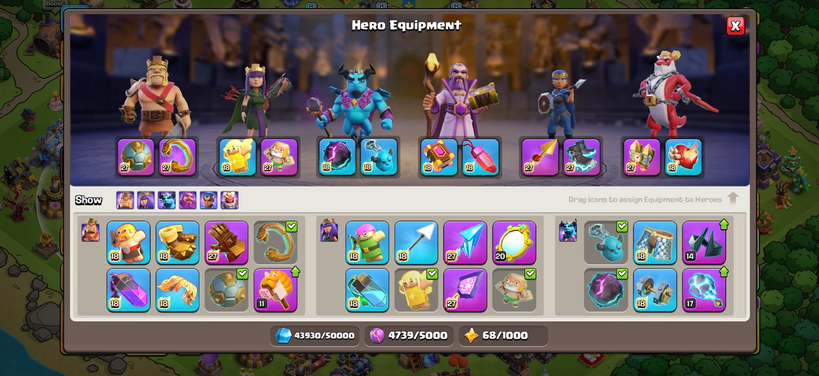 TH18 MAX HEROES 🔥9 EPIC EQUIPMENT MAX 🔥3788 WAR STAR🔥 - Image 4