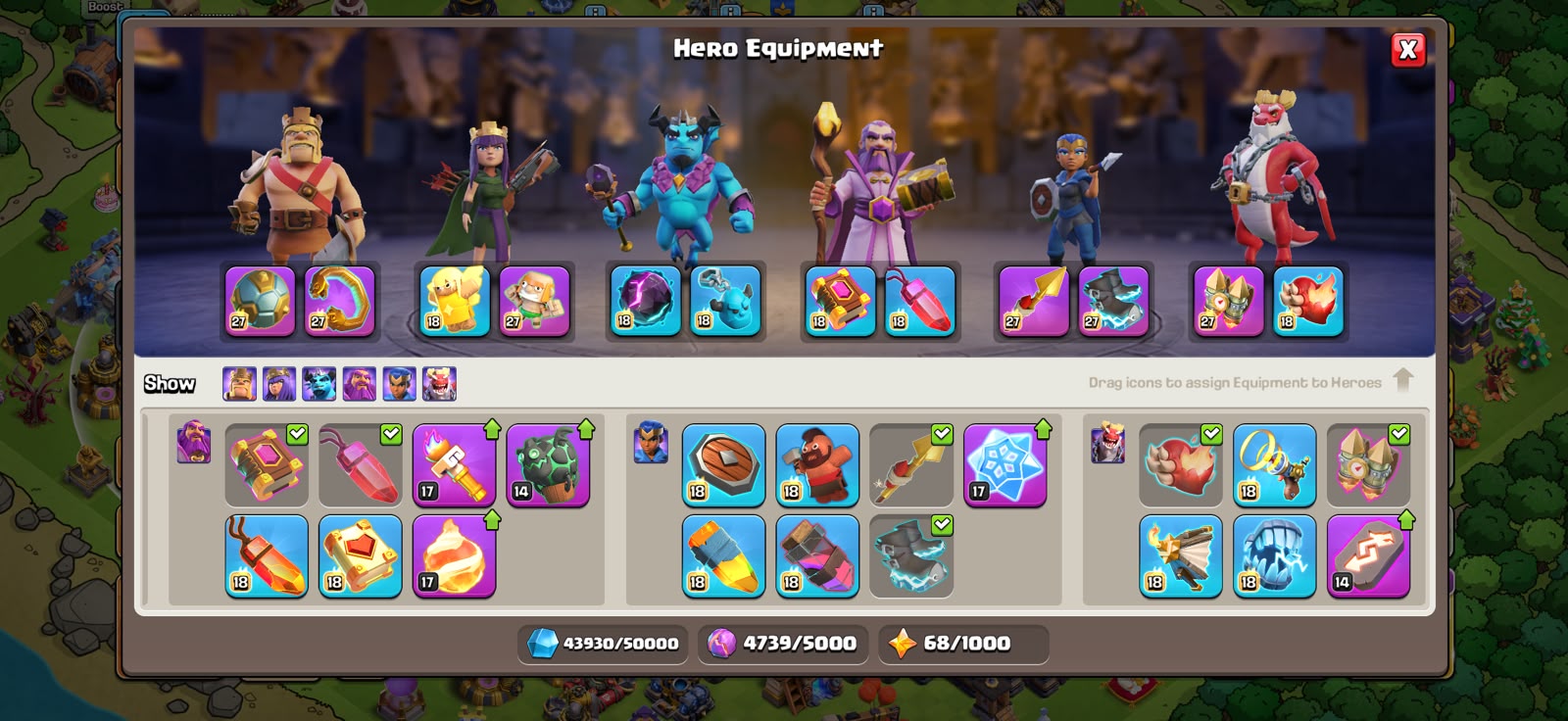 TH18 MAX HEROES 🔥9 EPIC EQUIPMENT MAX 🔥3788 WAR STAR🔥 - Image 5