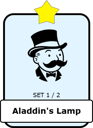 Aladdin's Lamp - Set 1 Monopoly Go Sticker CHEAP & FAST DELIVERY - Image 1