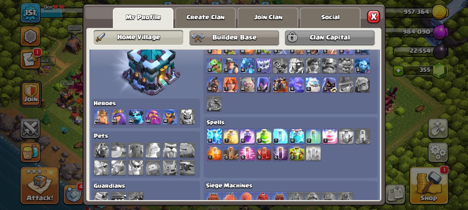 ✨🌸 TH13 Nearly Max • BK 60 • AQ 60 • GW 46 • RC 16 • Blue Walls • Max Defence • Pixel Scenery • XP 151 🌸✨ - Image 2