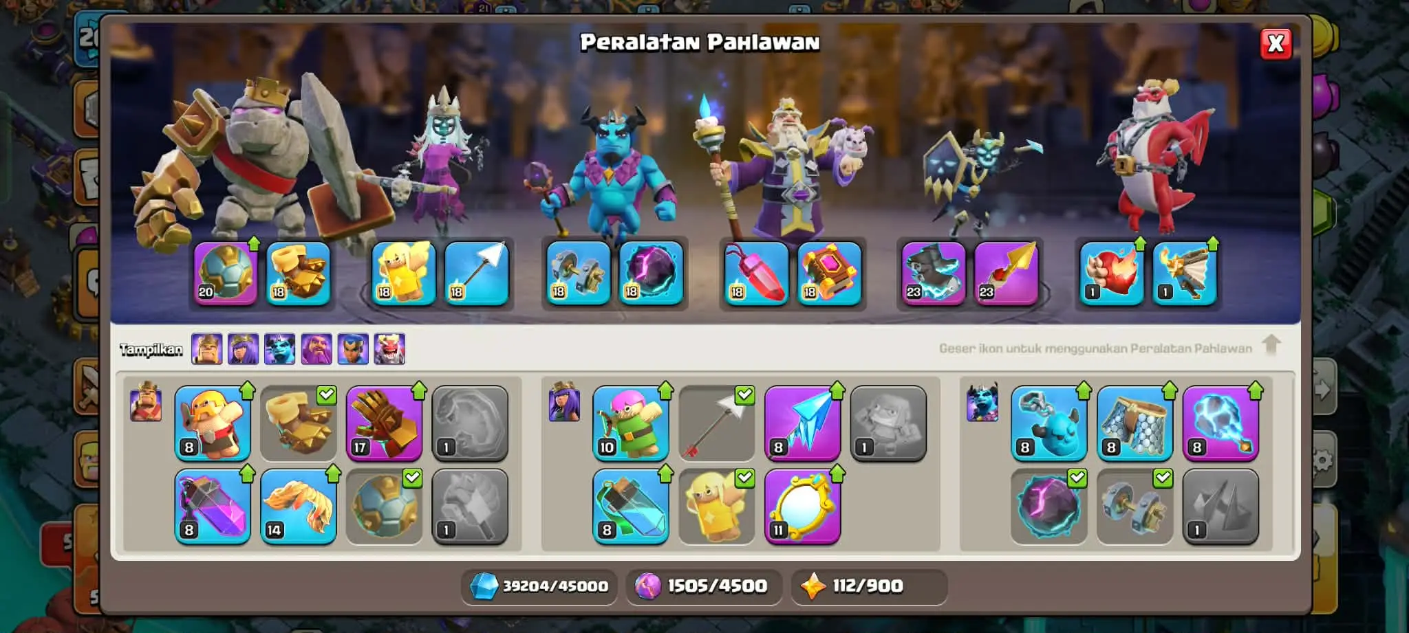 ✨🌸 TH15 Almost Max • BK 75 • AQ 77 • PM 60 • GW 64 • RC 36 • DD 4 • Full Hero Equipment • XP 202 🌸✨ - Image 3