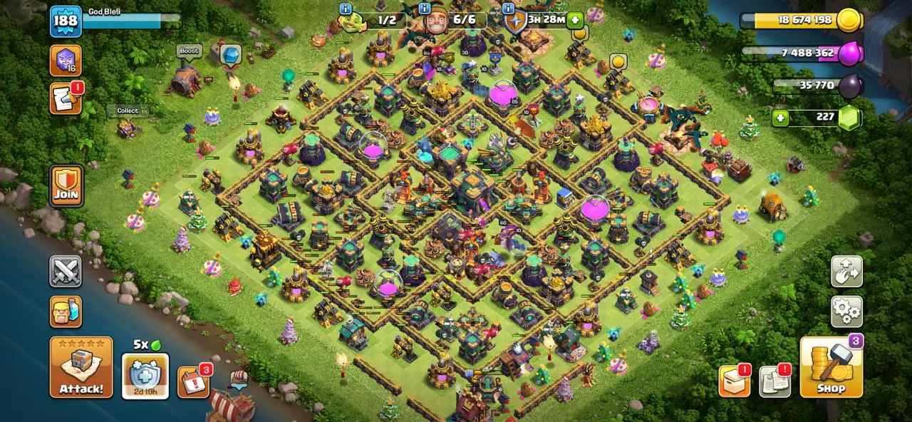 ✨🌸 TH14 Full Max Wall • BK 85 • AQ 85 • PM 60 • GW 60 • RC 30 • Max Walls • Max Defence • XP 188 🌸✨ - Image 1