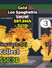 🥇 Los Spaghettis | Gold | SECRET 💎 | 87.5M/s | CHEAPEST ITEM 💸 | INSTANT DELIVERY ⚡ - Image