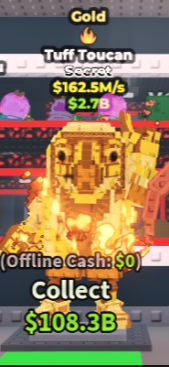 🥇 Tuff Toucan | Gold | SECRET 💎 | 1 Trait | 162.5M/s | HIGH-VALUE ITEM | CHEAPEST ITEM 💸 | INSTANT DELIVERY ⚡ - Image