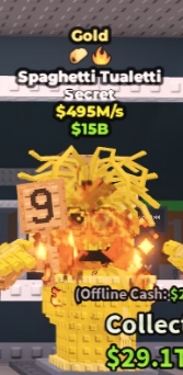 💎🥇 Spaghetti Tualetti | Gold | SECRET 💎 | 2 Traits | $495M/s | CHEAPEST ITEM 💸 | INSTANT DELIVERY ⚡ - Image
