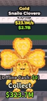 🥇 Snailo Clovero | Gold | SECRET 💎 | 23.1M/s | HIGH-VALUE ITEM | CHEAPEST ITEM 💸 | INSTANT DELIVERY ⚡ - Image