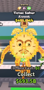 🥇 Tictac Sahur | Gold | SECRET 💎 | 3 Traits | 496.8M/s | TOP-TIER ITEM | CHEAPEST ITEM 💸 | INSTANT DELIVERY ⚡ - Image