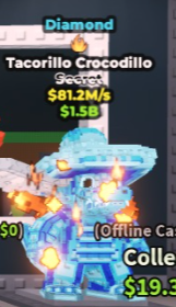 💎 Tacorillo Crocodillo | Diamond | SECRET 💎 | 1 Trait | 81.2M/s | CHEAPEST ITEM 💸 | INSTANT DELIVERY ⚡ - Image