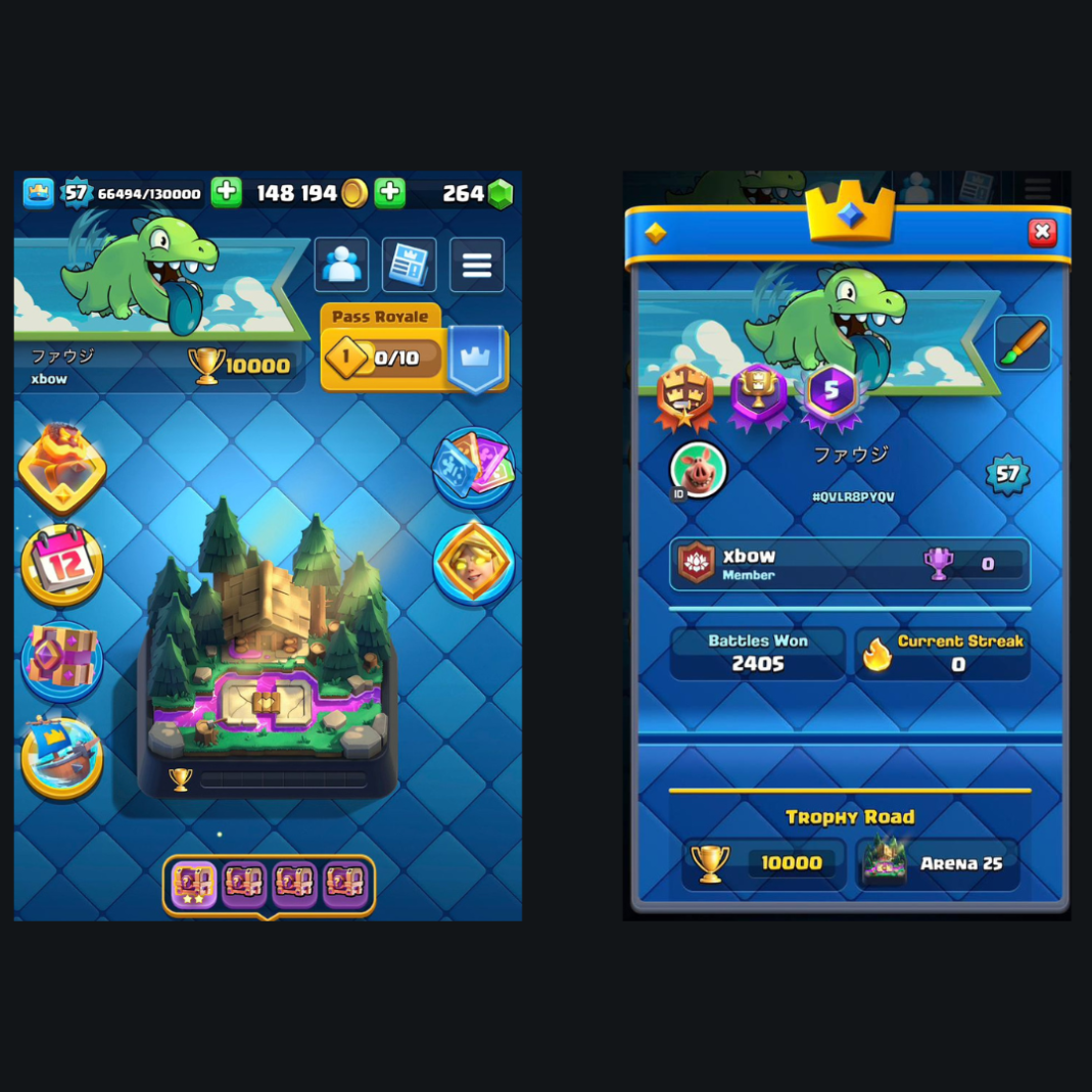 ♦️ Level 57 ♦️👑 KT 15 👑 Clash Royale Account ⚔️ 10000 Trophies⭐ 11 Evolutions and 1 Level 16 Max ⭐ Full Email Access | Instant Delivery - Image 1