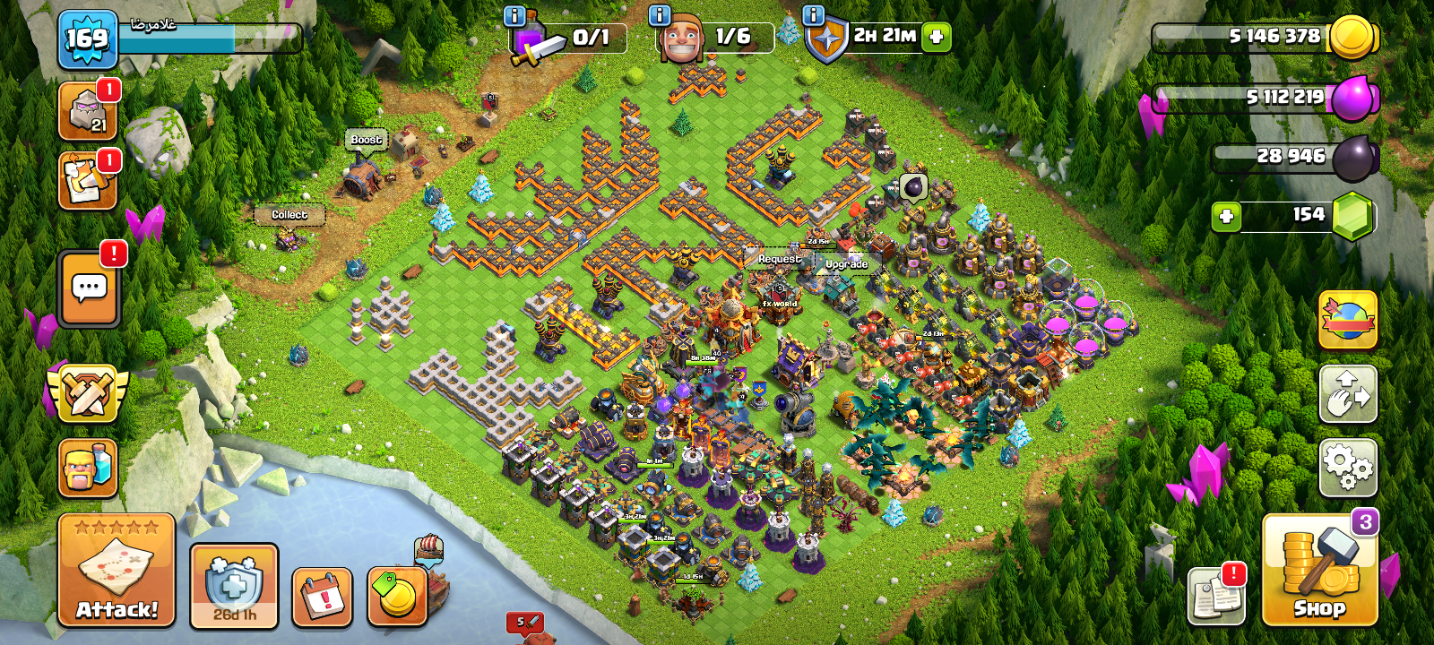 Clash of Clans TH16 | Level 169 | BK45 AQ60 GW46 RC40 MP20 | 6 Builders | Good Progress | Linked Secure - Image 2