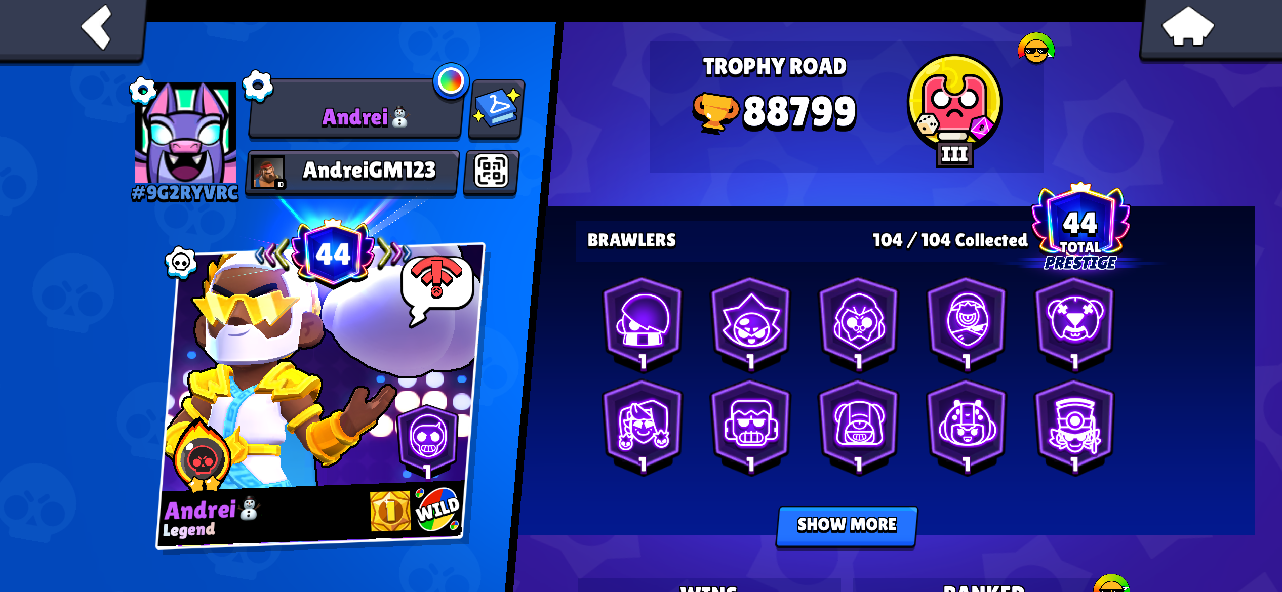 89k Trophies | 104/104 Brawler All Power 11 | 557 Skins| OG Account 2018 | 83 HyperCharge - Image 2