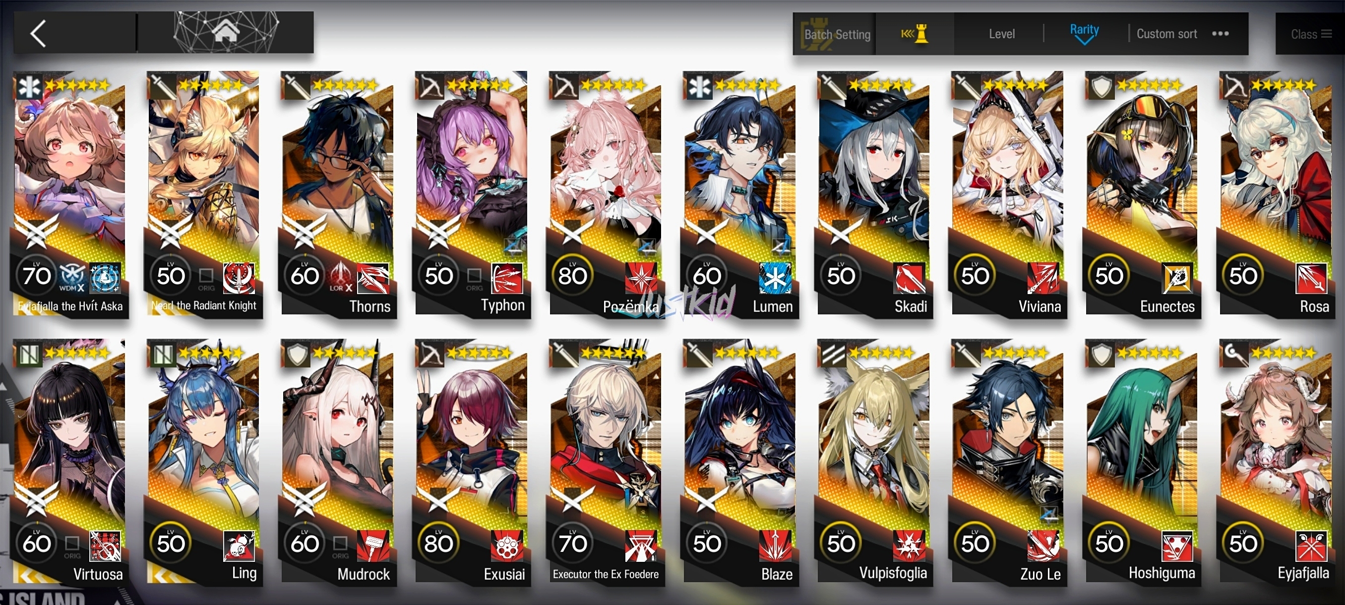 ARKNIGHTS GLOBAL EARLY-MID 24*6 , 4 LIMITED VIRTUOSA,LING,NEARL ALTER,EYJA ALTER , TYPHON,EXECUTOR ALTER,POZEMKA,THORN,MUDROCK,EYJA,BLAZE,EXUSIAI,SKADI,MOSTIMA - Image 1