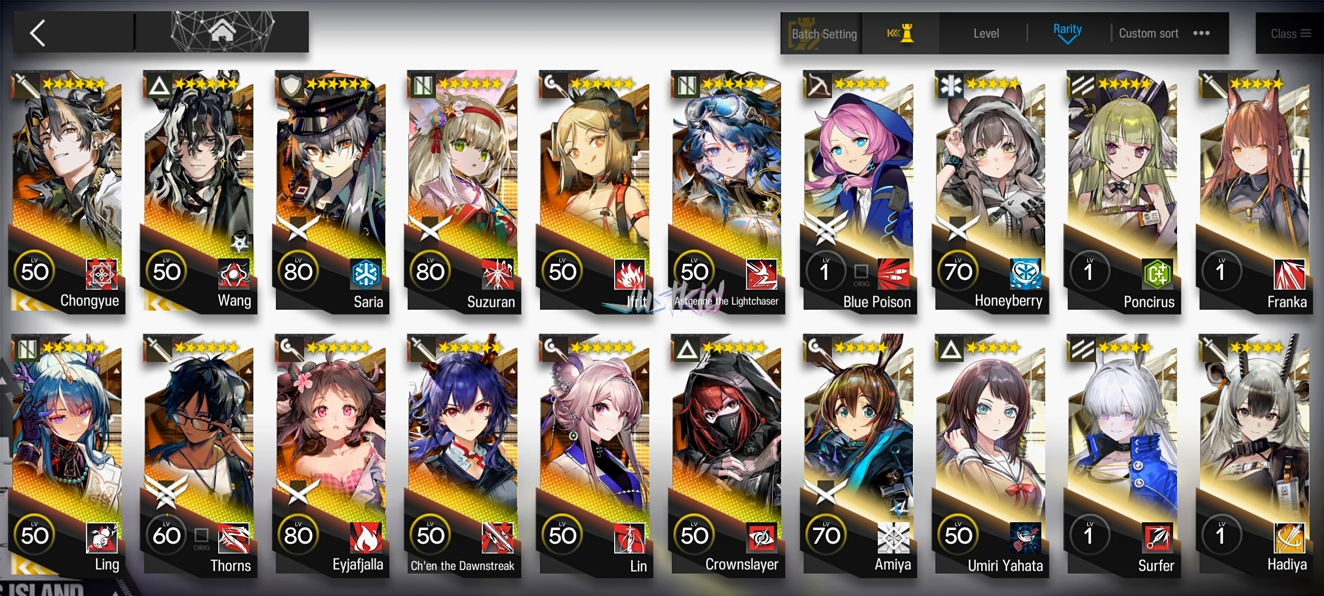 ARKNIGHTS GLOBAL STARTERMID 12*6 , 3 LIMITED WANG MAXPOT,CHONGYUE,LING , CHEN DAWNSTREAK,THORN,EYJA,LIN,SARIA,SUZURAN,IFRIT,ASTGENE ALTER,CROWNSLAYER - Image 1