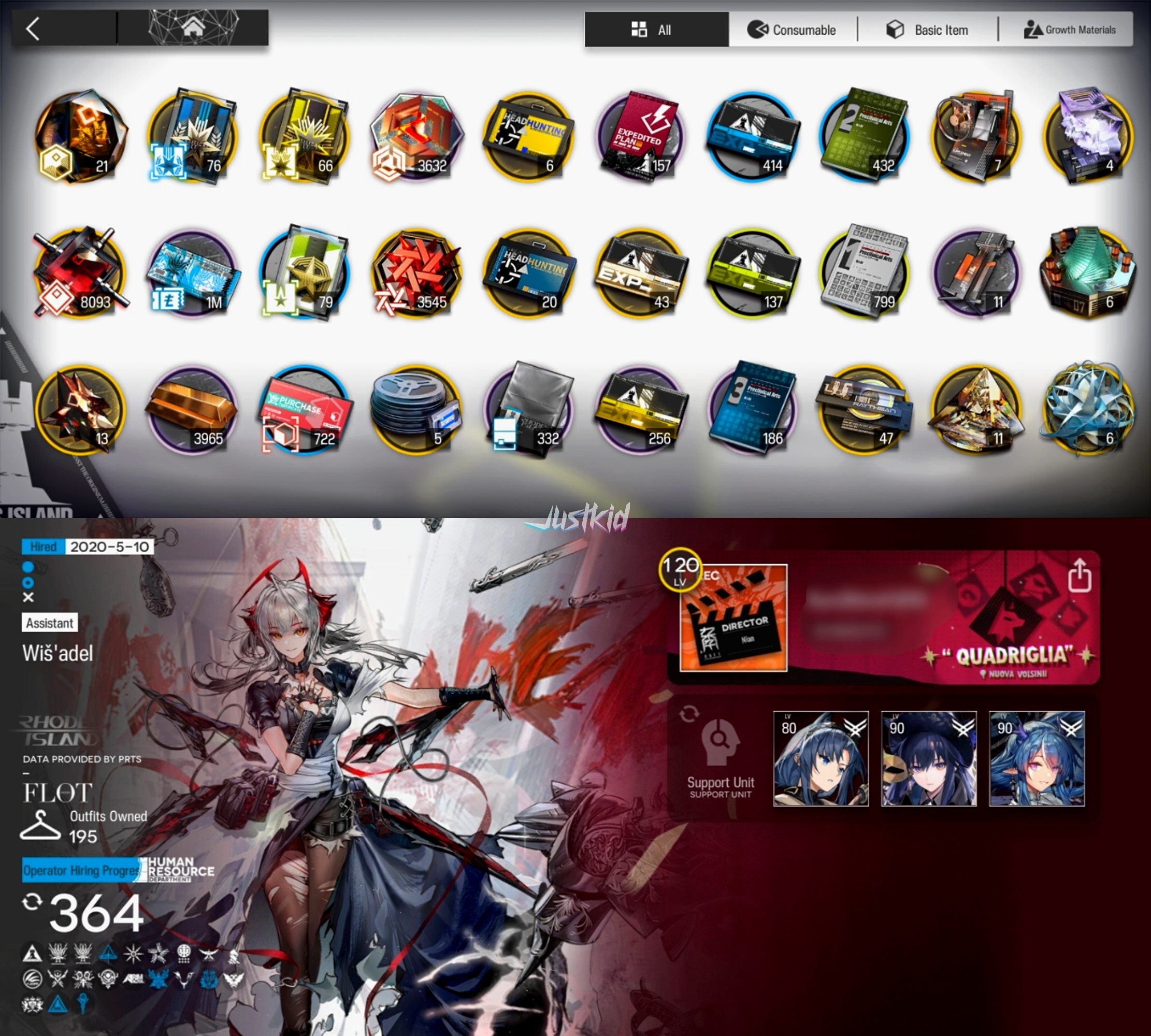 ARKNIGHTS GLOBAL LV120 , 25/29 LIMITED TEXAS ALTER AND LING MAXPOT , 98*6 , 364 T.O , 122 E2 , 195 SKINS , FULL COLLABS , FULL ABYSSAL HUNTER , SUI SIBLINGS - Image 5