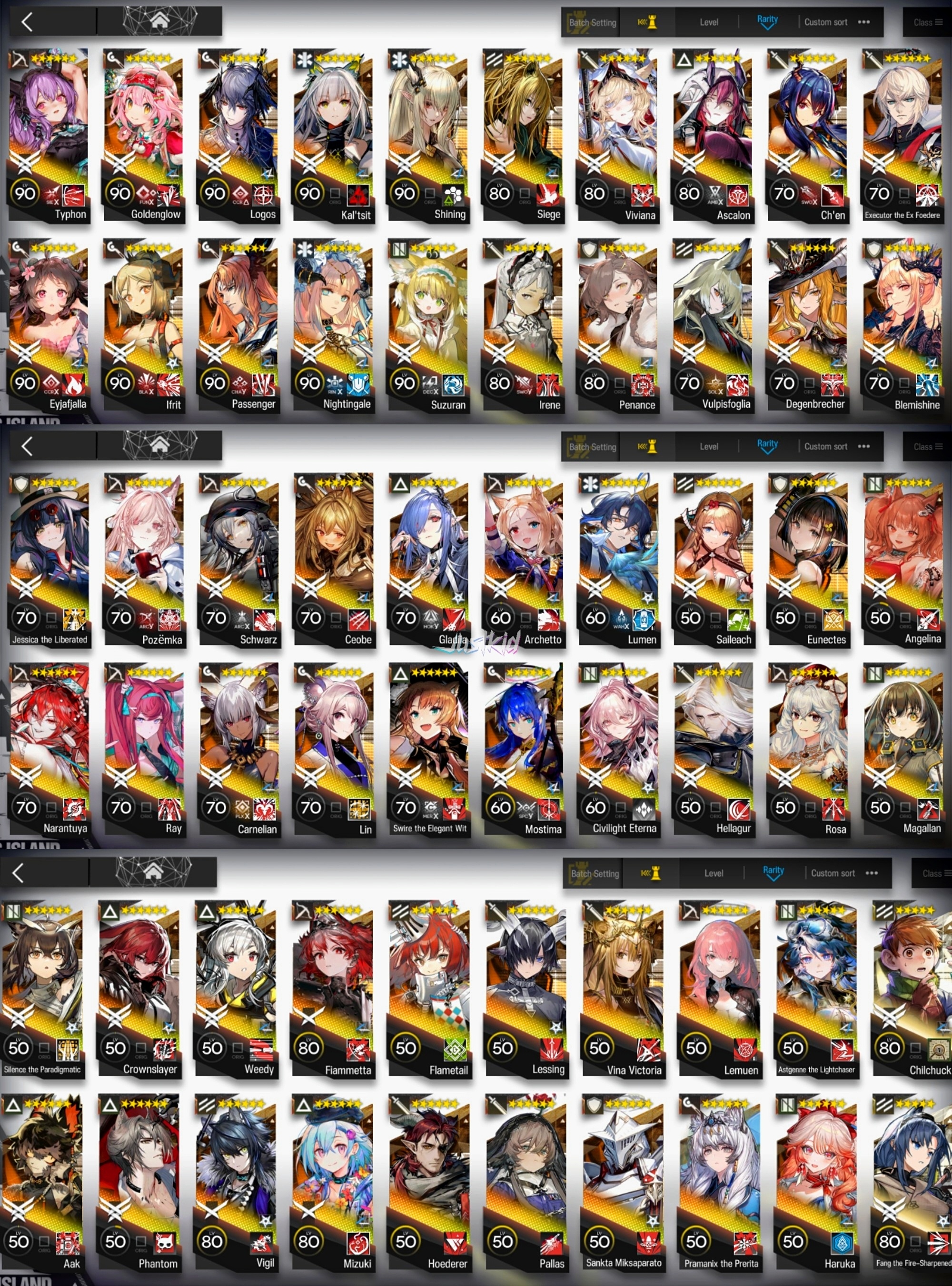 ARKNIGHTS GLOBAL LV120 , 25/29 LIMITED TEXAS ALTER AND LING MAXPOT , 98*6 , 364 T.O , 122 E2 , 195 SKINS , FULL COLLABS , FULL ABYSSAL HUNTER , SUI SIBLINGS - Image 2