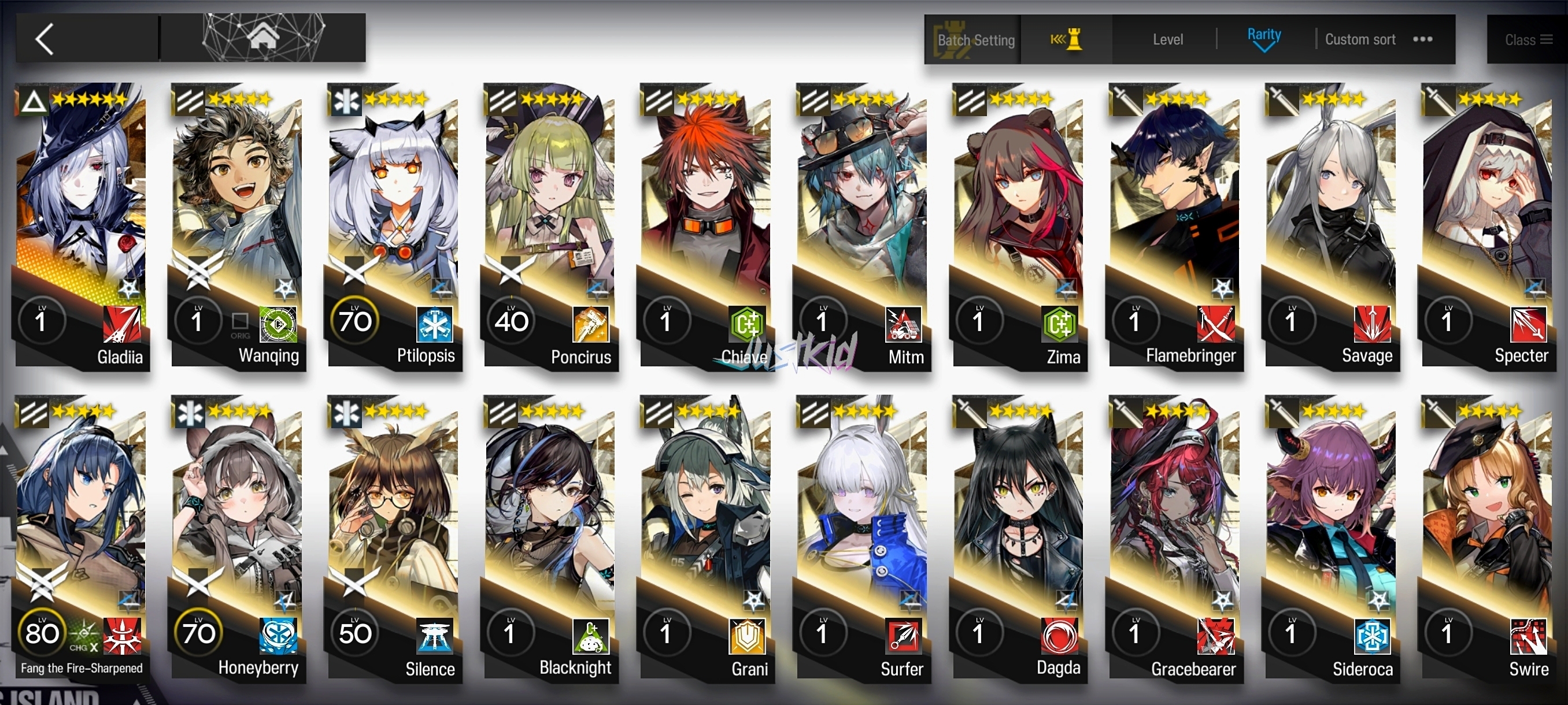 ARKNIGHTS GLOBAL MIDGAME 21*6 , 5 LIMITED WISADEL,WANG,CHONGYUE,YU,SILVERASH ALTER , PRAMANIX ALTER,NECRASS,ULPIANUS,NASTI,INES,KALTSIT,BAGPIPE,LIN,POZEMKA - Image 2