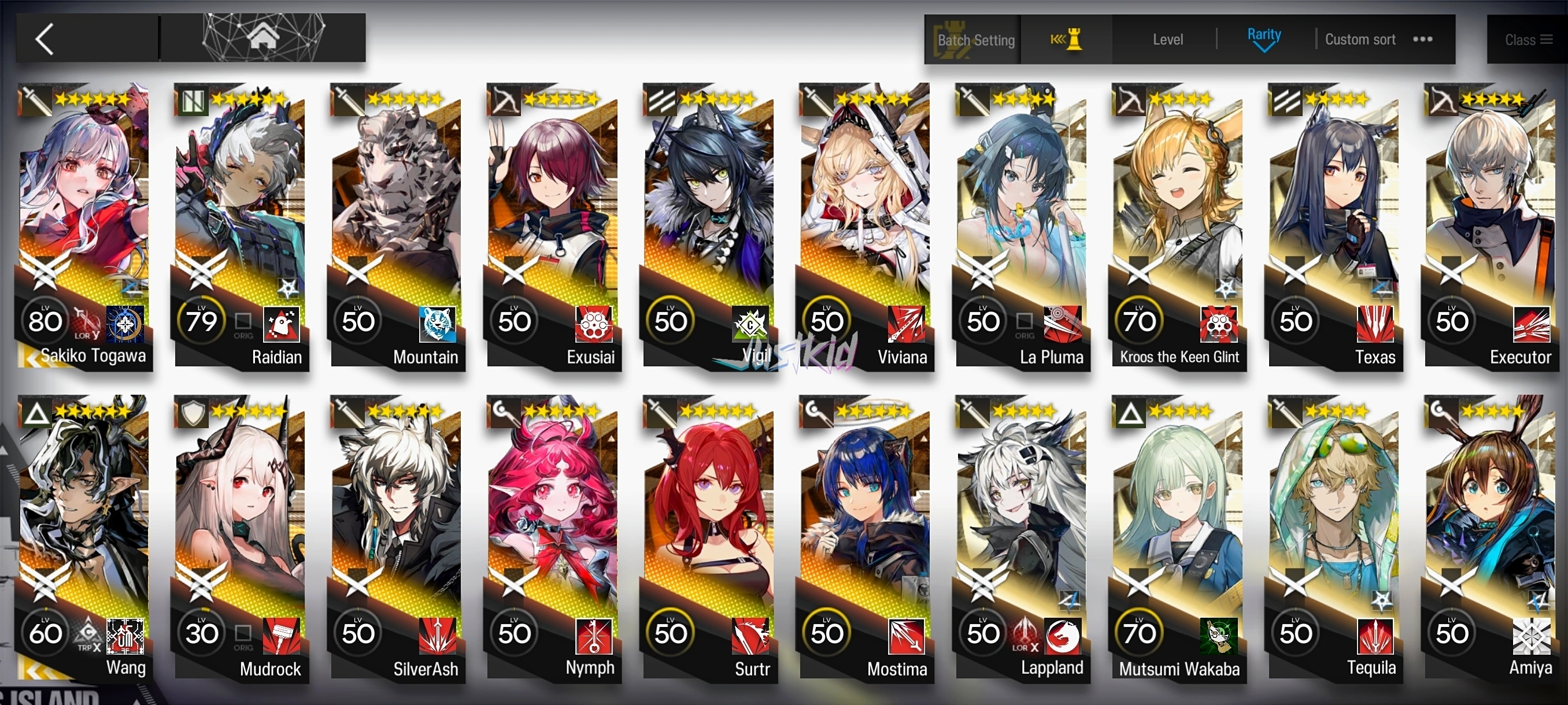 ARKNIGHTS GLOBAL EARLYMID 12*6 , 2 LIMITED SAKIKO,WANG , NYMPH,MUDROCK,MOUNTAIN,SILVERASH,EXUSIAI,SURTR,MOSTIMA,RAIDIAN,VIVIANA,VIGIL - Image 1