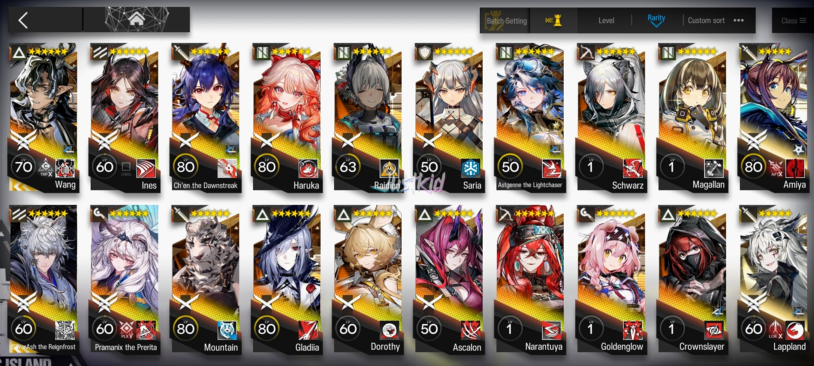 ARKNIGHTS GLOBAL MIDGAME 18*6 , 2 LIMITED WANG,SILVERASH ALTER , PRAMANIX ALTER,HARUKA,INES,CHEN DAWNSTREAK,ASCALON,NARANTUYA,GOLDENGLOW,MOUNTAIN,DOROTHY,SARIA - Image 1