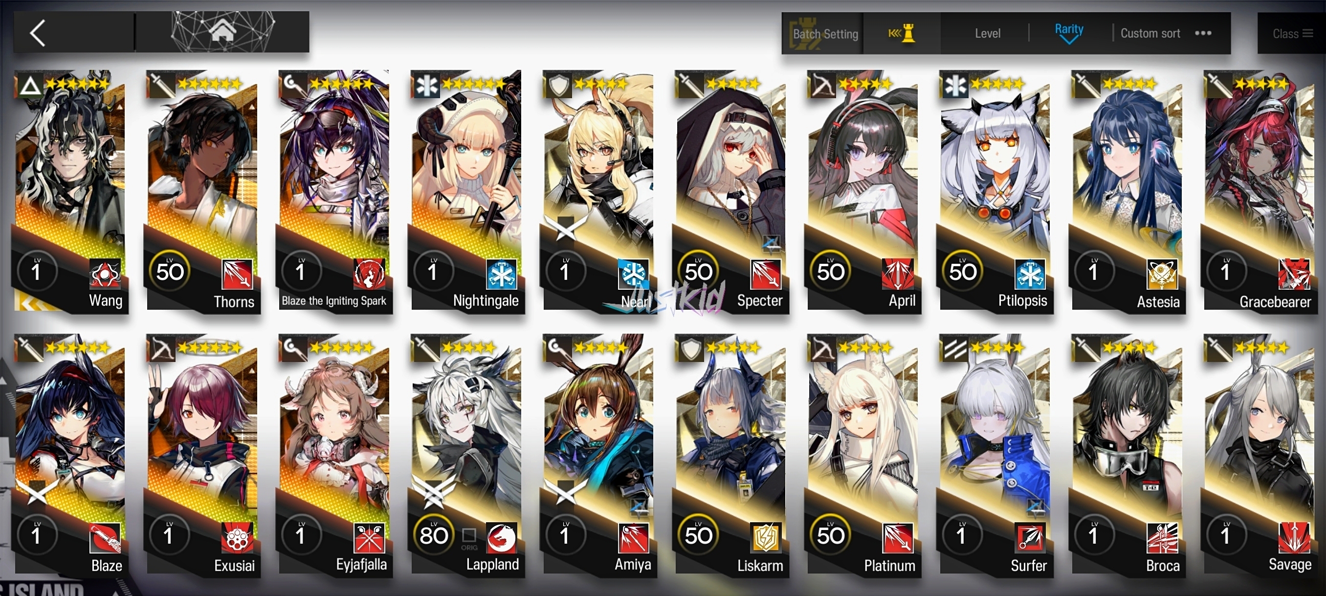 ARKNIGHTS GLOBAL STARTER 7*6 , LIMITED WANG , BLAZE,BLAZE ALTER,THORN,EYJA,EXUSIAI,NIGHTINGALE - Image 1