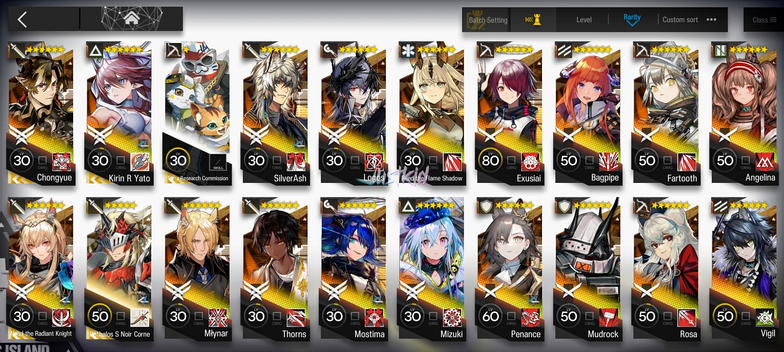 ARKNIGHTS GLOBAL EARLYMID 24*6 , 3 LIMITED KIRIN YATO,WANG,NEARL ALTER , LOGOS,MLYNAR,EYJA,THORN,QIUBAI,SILVERASH,MUDROCK,BAGPIPE,PENANCE,REED ALTER , FULL MONSTER HUNTER - Image 1