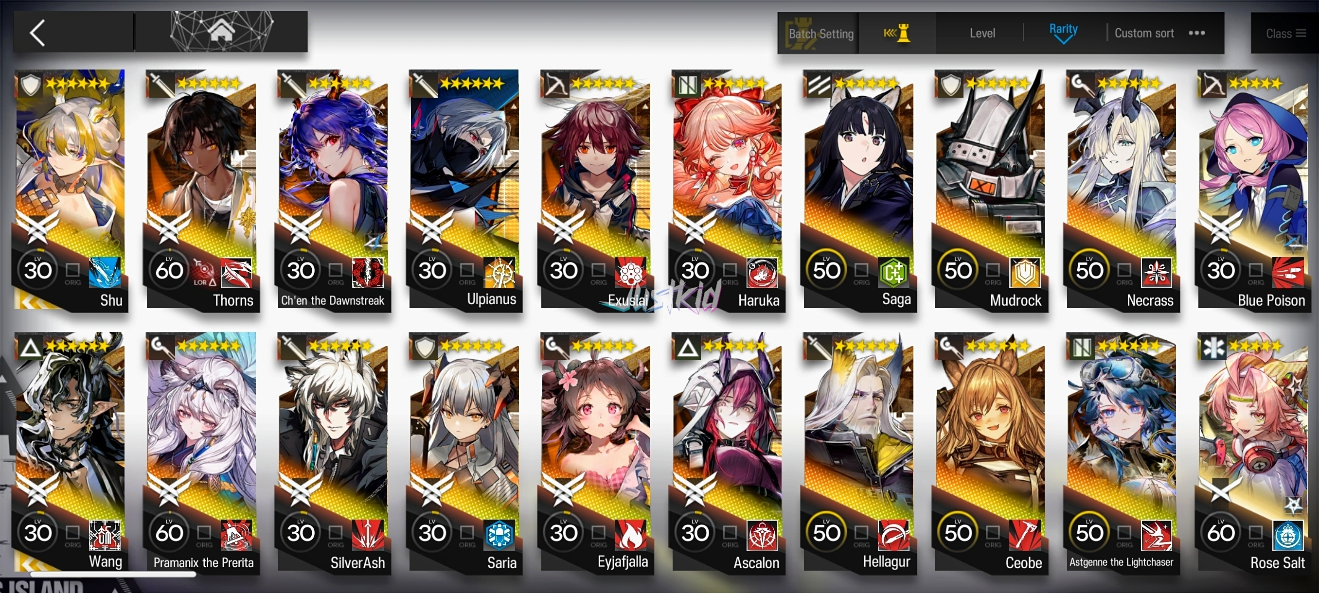 ARKNIGHTS GLOBAL EARLYMID 18*6 , 2 LIMITED WANG,SHU , PRAMANIX ALTER,HARUKA,NECRASS,ULPIANUS,ASCALON,CHEN DAWNSTREAK,EYJA,MUDROCK,THORN,SILVERASH,EXUSIAI,SARIA - Image 1