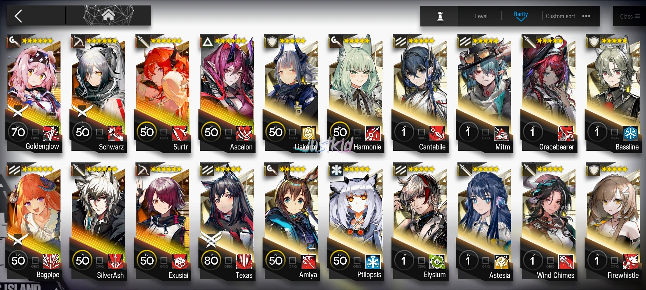ARKNIGHTS GLOBAL STARTER 7*6 , SURTR,ASCALON,BAGPIPE,GOLDENGLOW,SILVERASH,EXUSIAI,SCHWARZ - Image 1