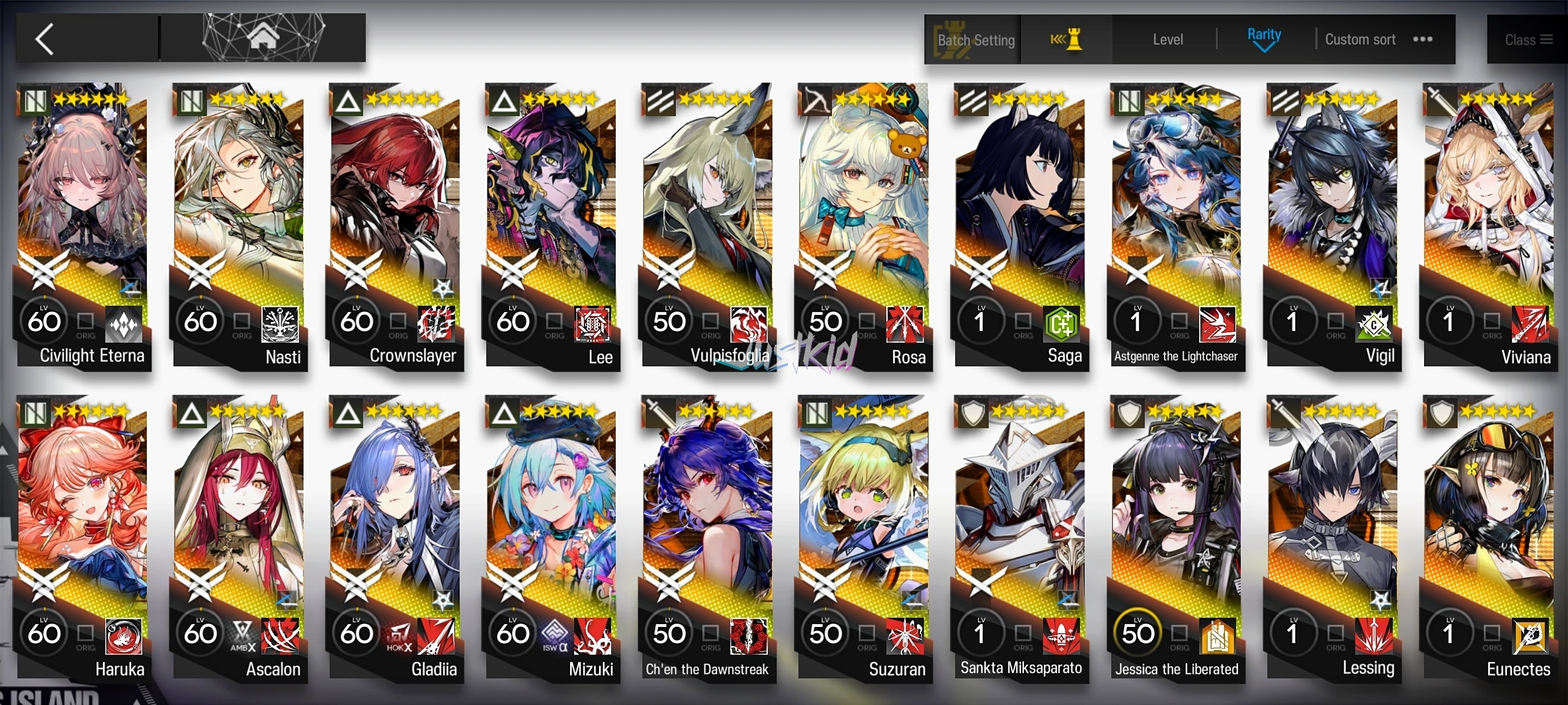 ARKNIGHTS GLOBAL MIDGAME 42*6 , 3 LIMITED EXU ALTER,HOSHI ALTER,VIRTUOSA , PRAMANIX ALTER,TRAGODIA,MON3TR,HARUKA,ULPIANUS,ASCALON,TYPHON,INES,CHEN DAWNSTREAK,THORN,HORN,GOLDENGLOW,VINA,SARIA,REED ALTE - Image 2