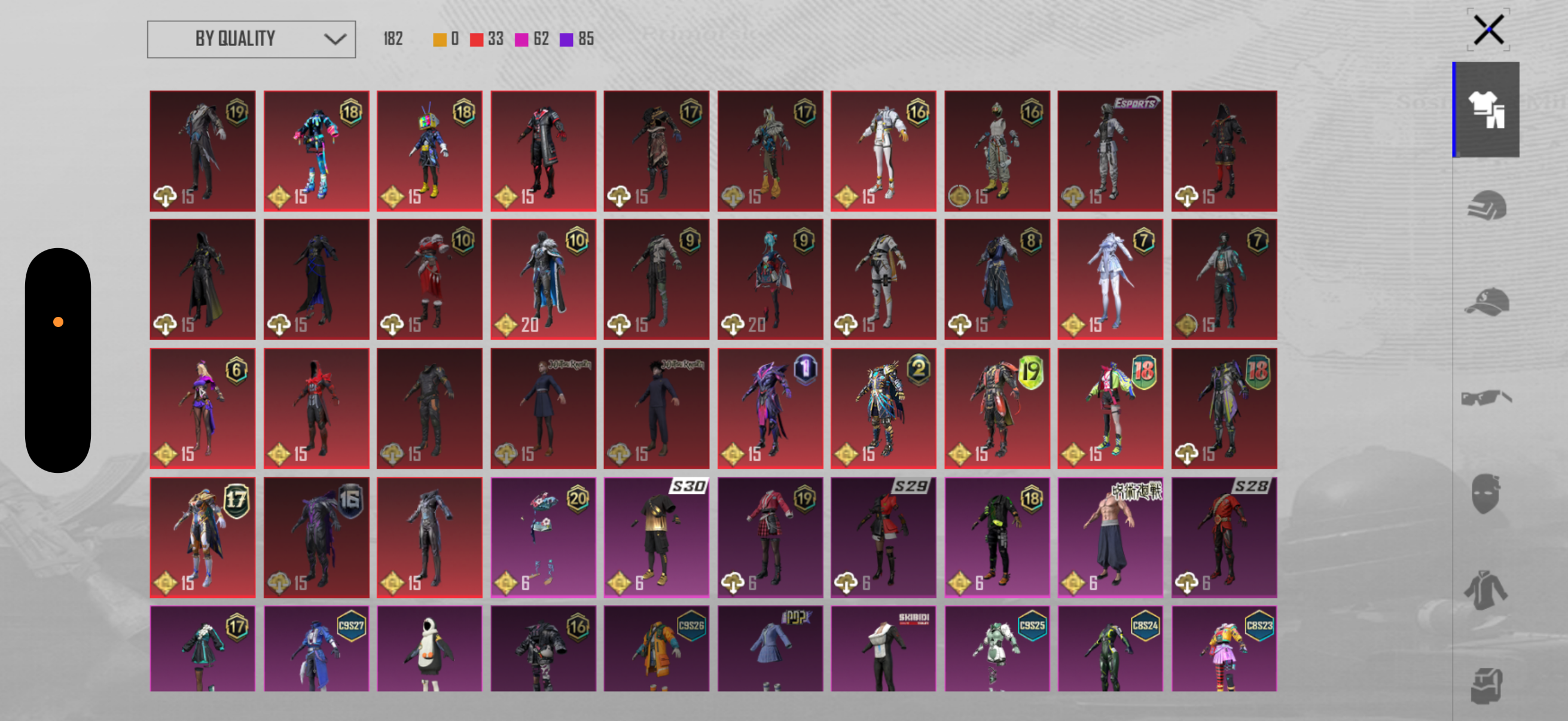 Level 74 | Conqueror C9S27 | Mythic Fashion 30/50 | M416 Glacier Lv4 | S12K Atomic Trigger Lv4 | 177 Weapon Skin | Weapon Lab 8 | GILT Spectral Byte | 145 Outfit Set | Queen Witch | Cycle 9 - Image 8