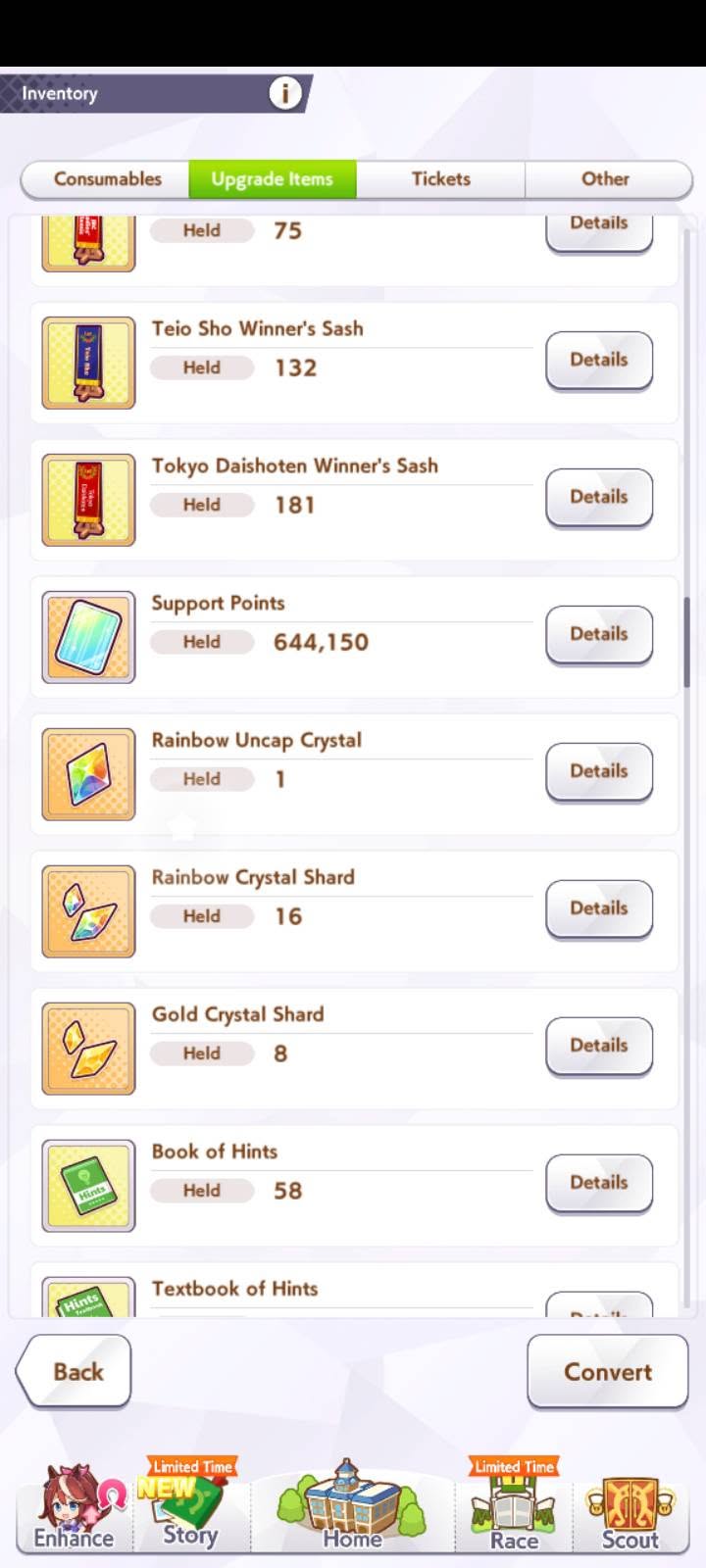 Global Rank SS | KB MLB + Tachyon MLB + SC LB3 + LH LB2 + FM LB2 | 34 Uma | 14k Carrats | Rainbow Uncap 1x + Shard 16x - Image 8