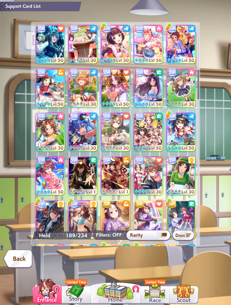 WHALE GLOBAL RANK SS / 56 UMAS (Many 5* and 4*) / Kitasan MLB + SuperCreek MLB + FineMotion MLB + Tachyon MLB + Light Hello LB3 | 72 SSR (32 SSR MLB) - Image 4