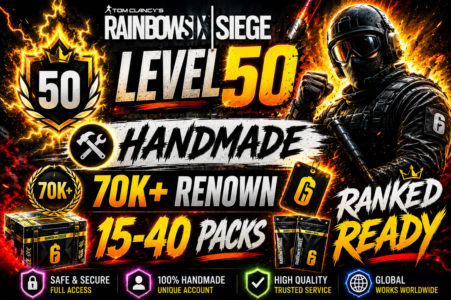 Level 50 | Game Purchased | Ranked Ready | Fresh Account - Image